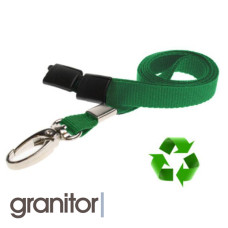 Lanyard Ljusgrön 10 mm miljövänlig med metallhummerklämma
