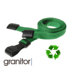 Lanyard Ljusgrön 10 mm miljövänlig med plastklämma