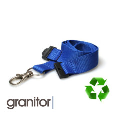 Lanyard Blå 20 mm miljövänlig med metalltriggerklämma