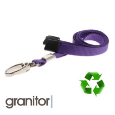 Lanyard Lila 10 mm miljövänlig med metallhummerklämma
