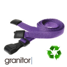 Lanyard Lila 10 mm miljövänlig med plastklämma