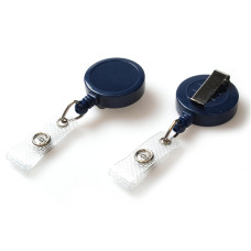 Dark Blue ID Badge Reels with Strap Clip