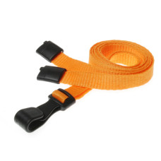 Lanyard Orange 10 mm miljövänlig med plastklämma