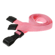 10mm Recycled Plain Pink Lanyards with Plastic J Clip