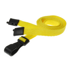 Lanyard Gul 10 mm miljövänlig med plastklämma